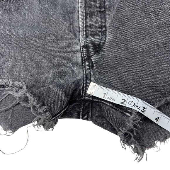 Levi’s 501 Shorts Demin Cutoff Distressed Frayed 90s Raw Hem Faded Black 27 - Picture 13 of 15